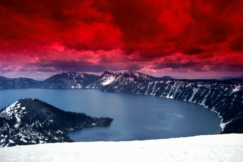   Krasa Scarlet skies, crater lake, oregon